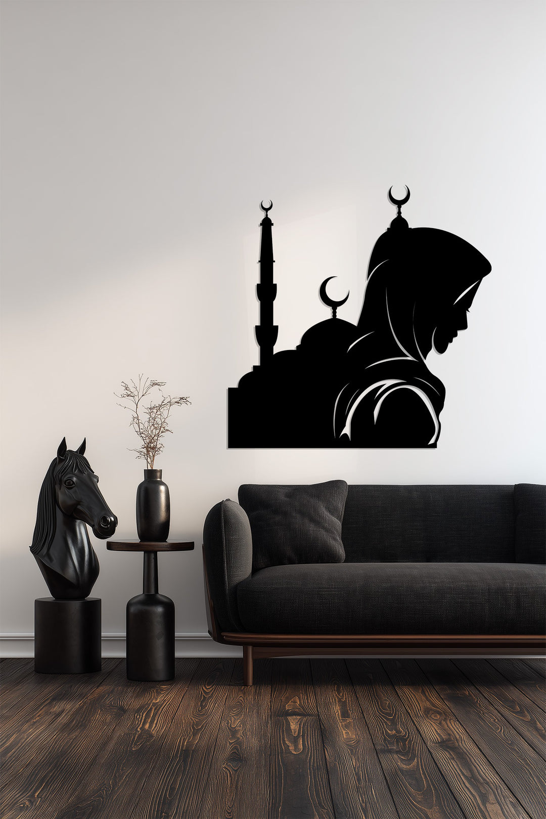 Mondblüte – Mond und Lotusblume Metall Wandbilder