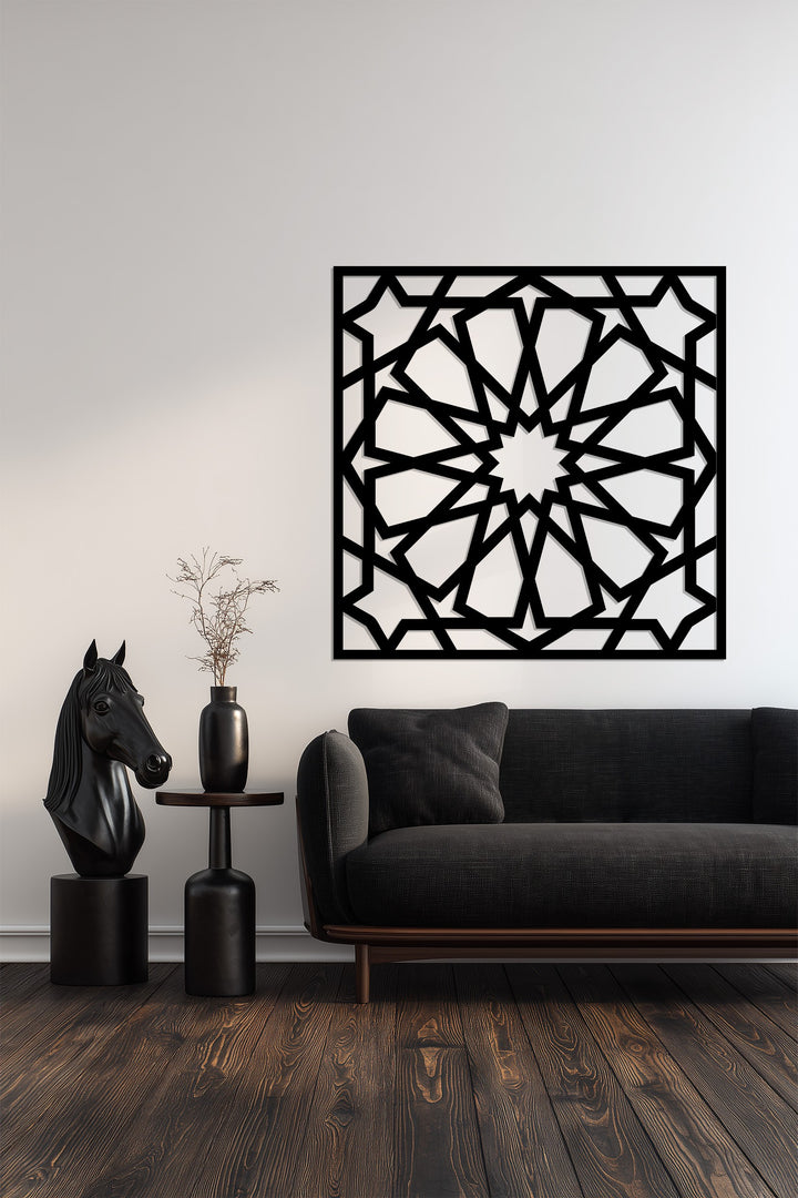 Geometric Islamic star wall decoration