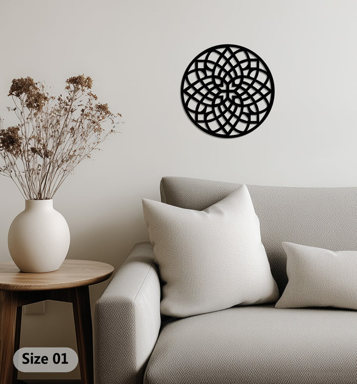 Interwoven knot design metal wall sculpture