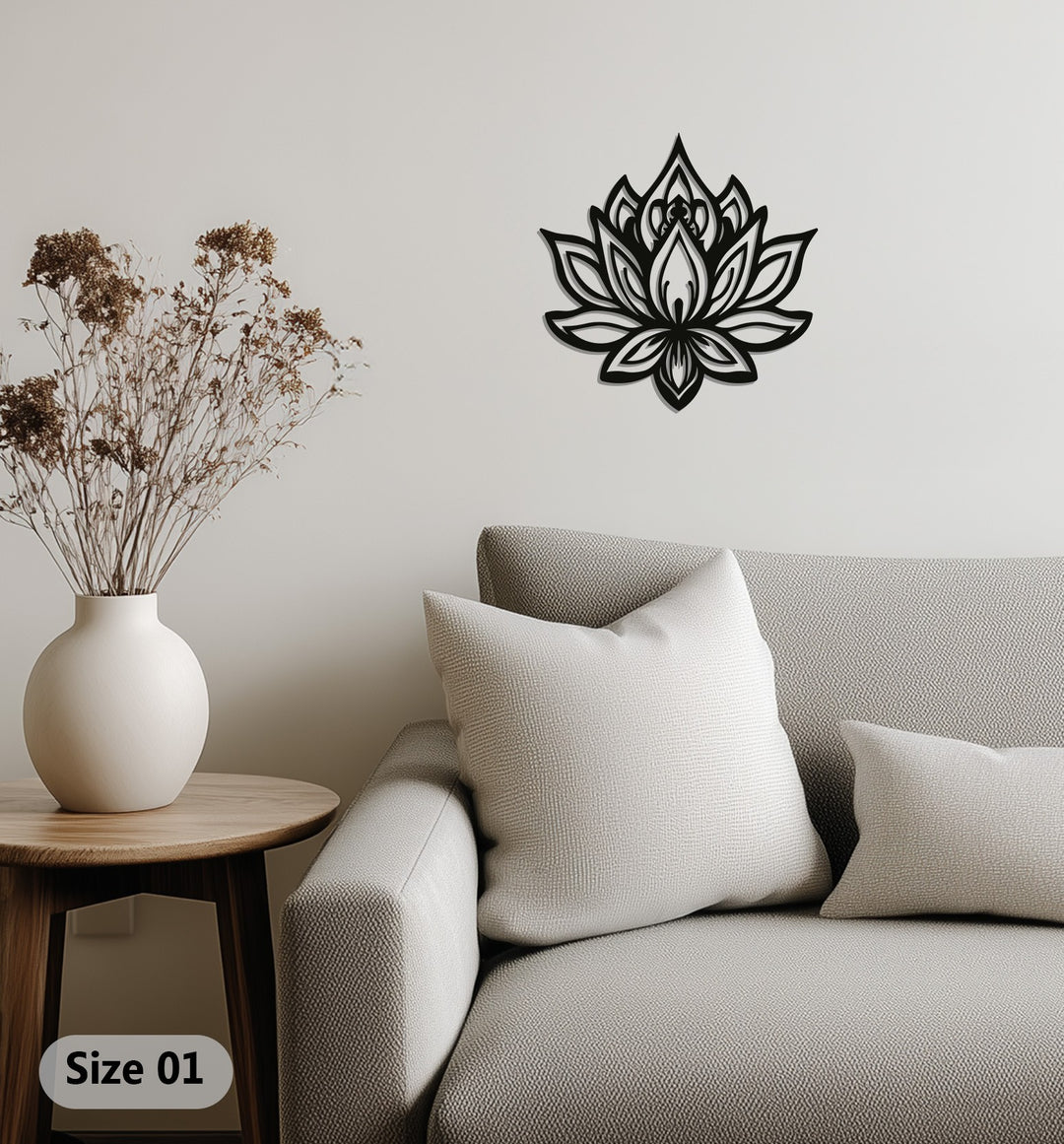Sacred Lotus Flower – Spiritual Metal Wall Art
