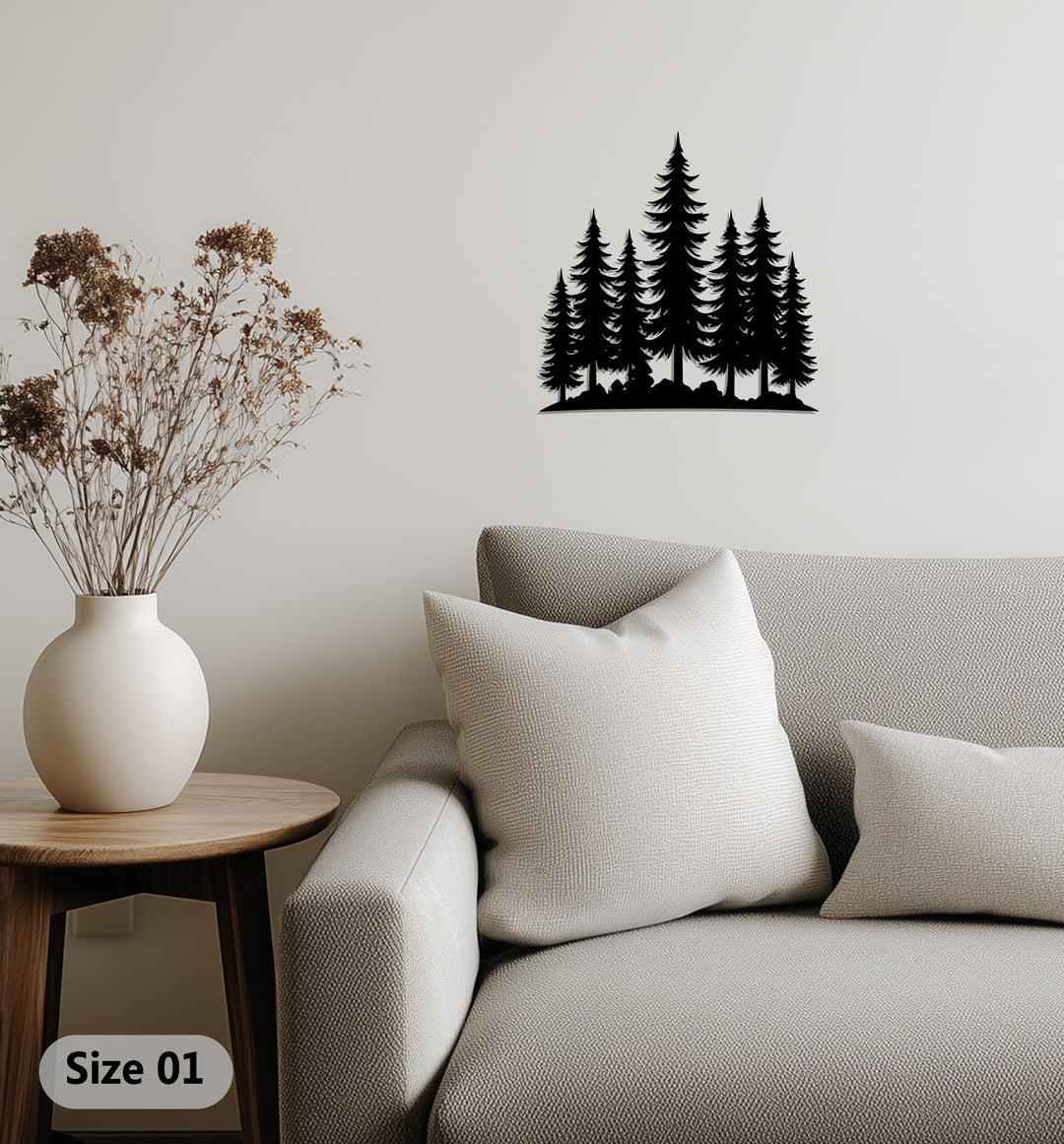 Nature-inspired tree silhouette wall sculpture