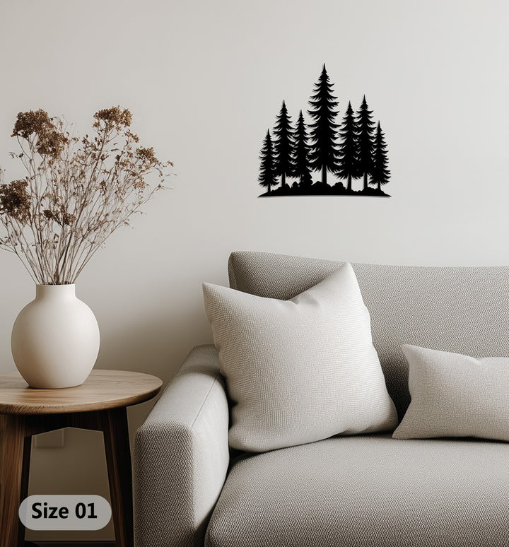 Nature-inspired tree silhouette wall sculpture