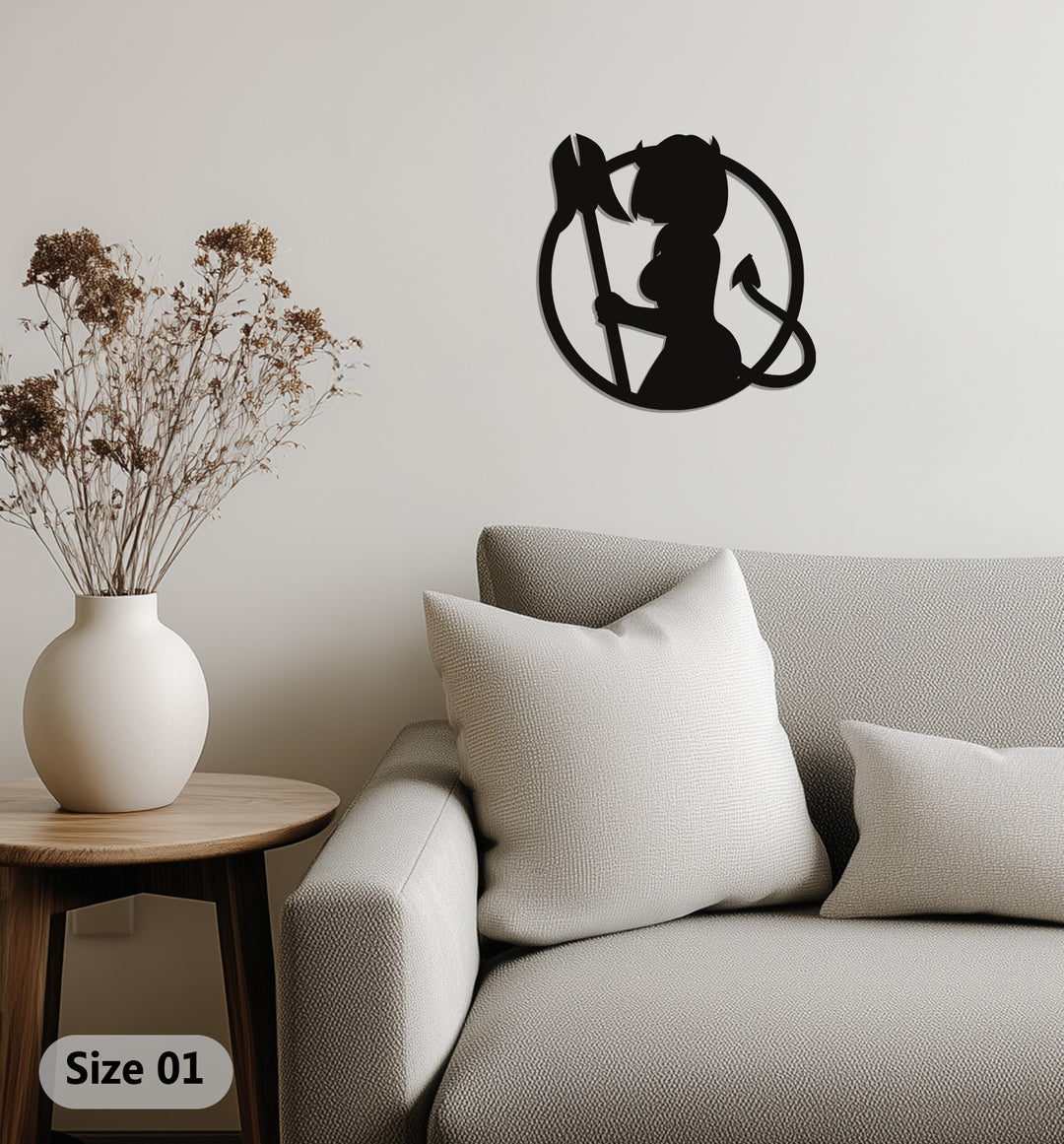 Bold feminine silhouette metal sculpture wall decor