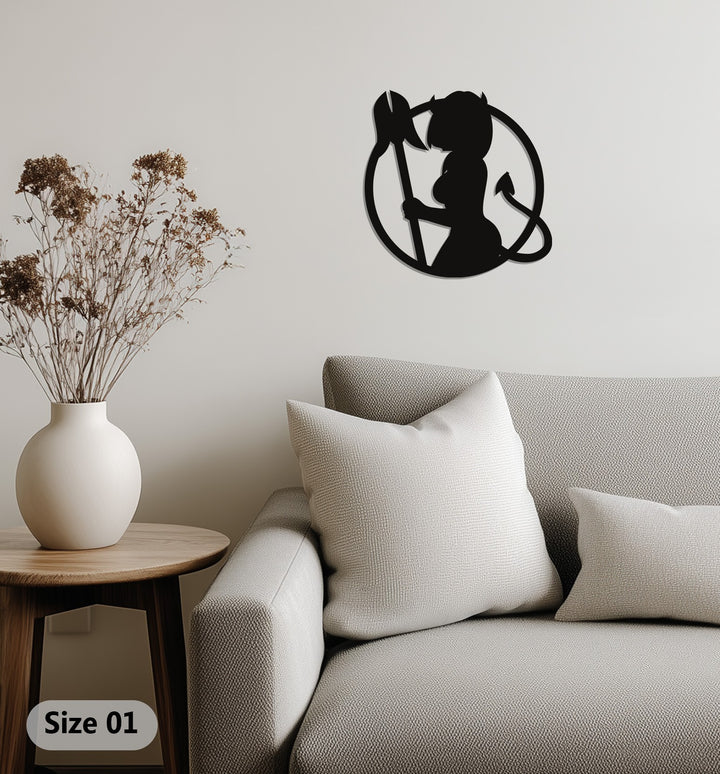 Bold feminine silhouette metal sculpture wall decor
