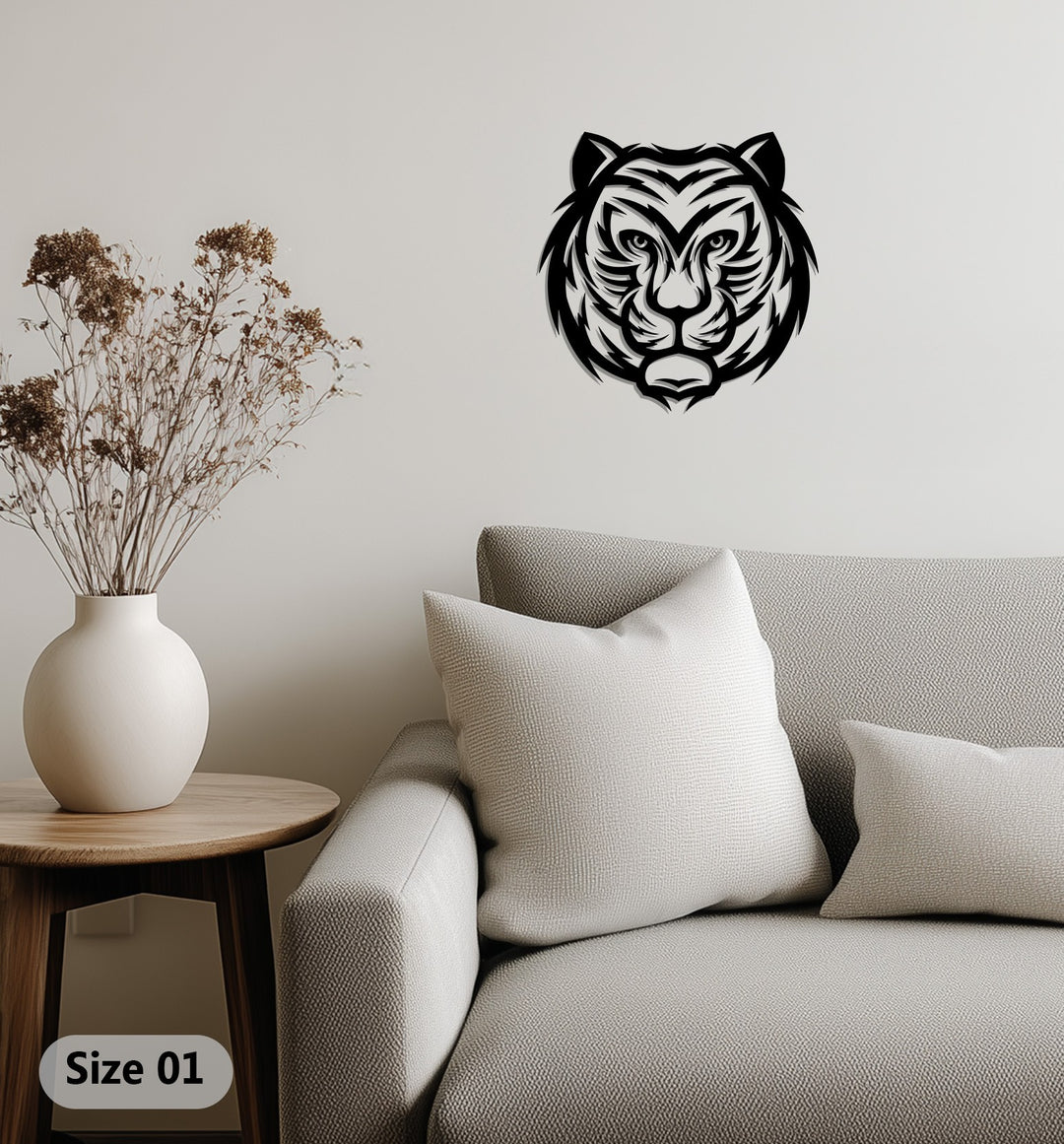 Geometric animal metal wall sculpture in matte black