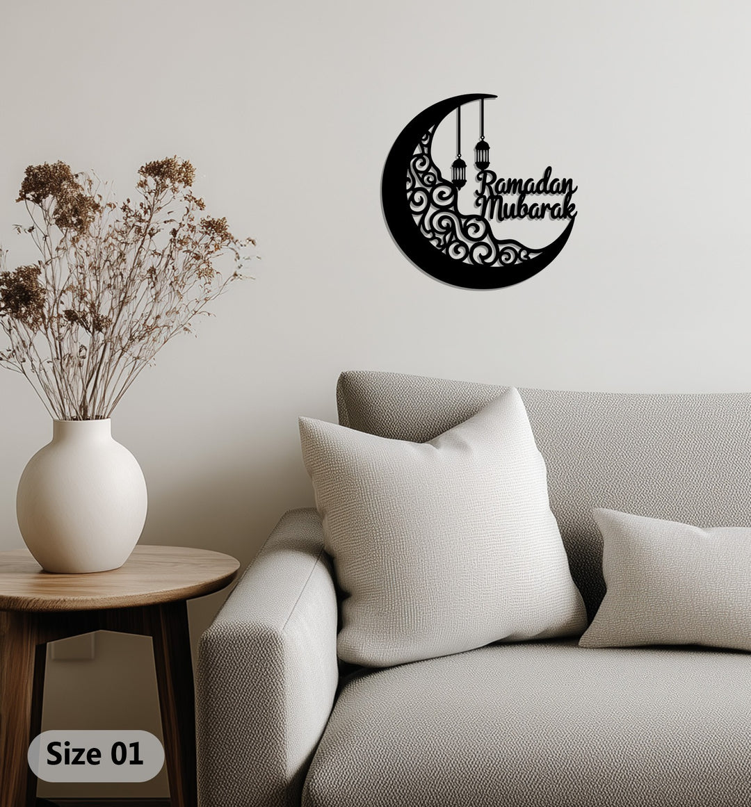 Mondblüte – Mond und Lotusblume Metall Wandbilder