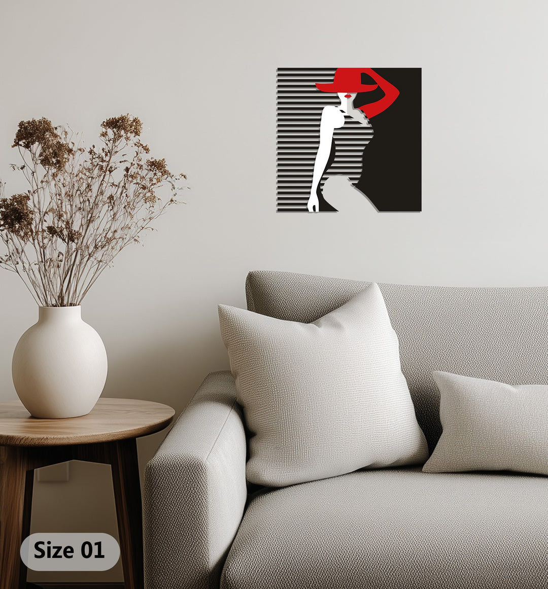 Minimalist woman silhouette metal wall art for stylish interiors