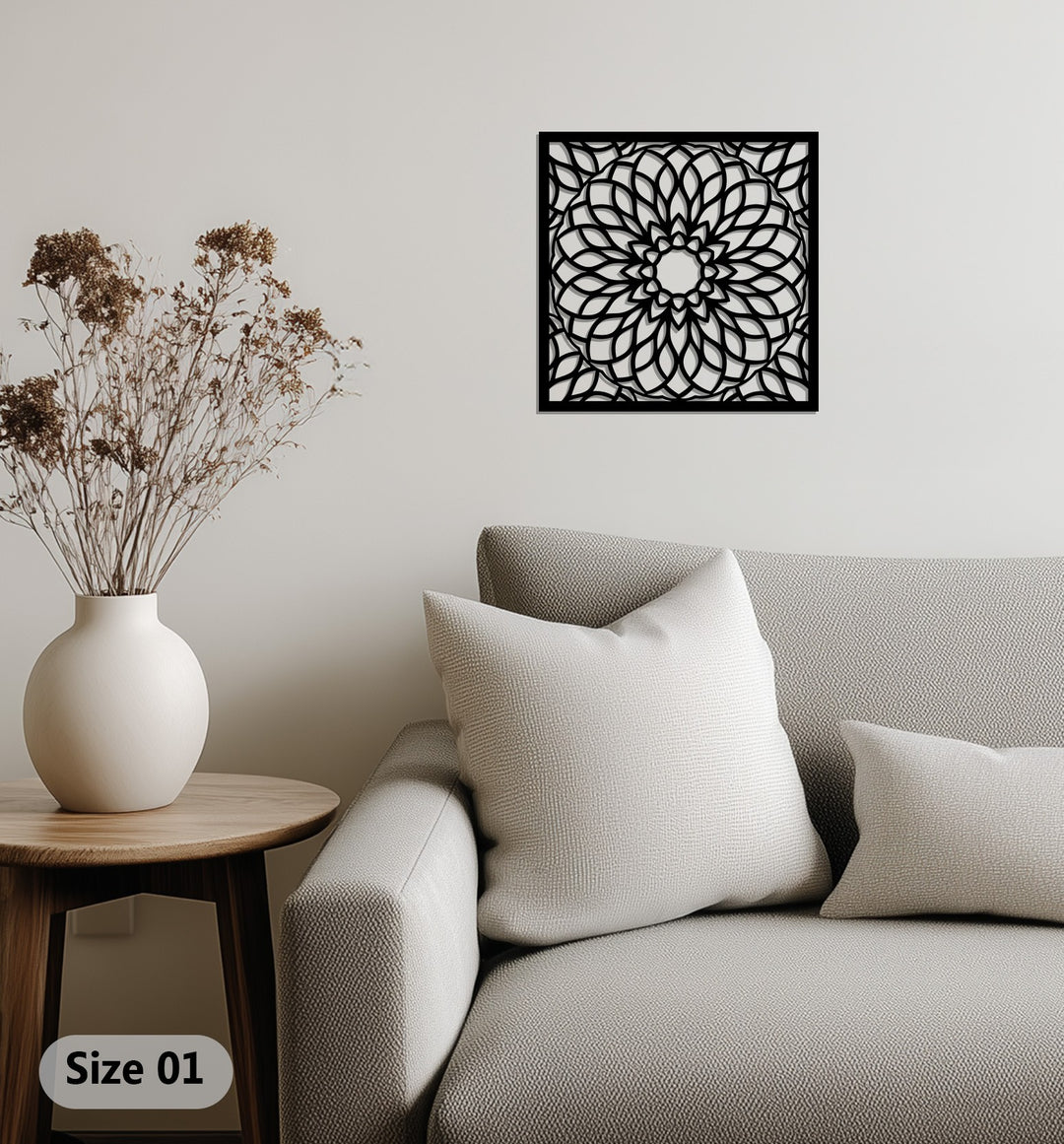 Minimalist geometric metal wall art