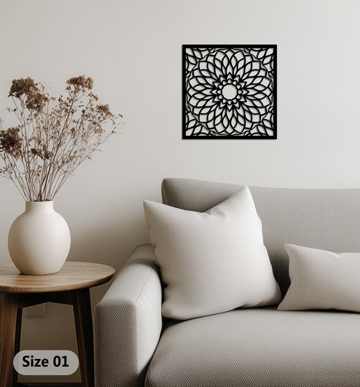 Minimalist geometric metal wall art