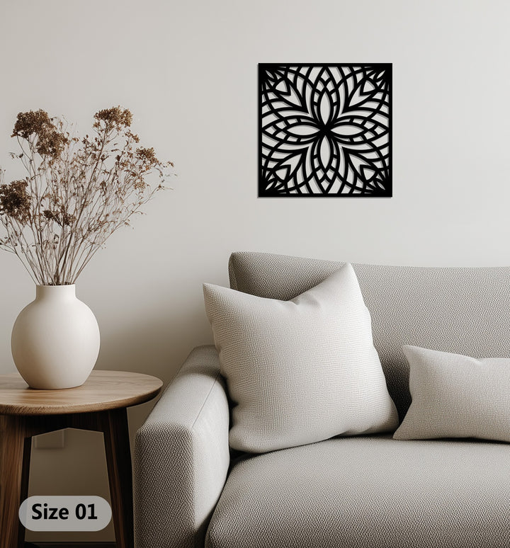 Symmetrical mandala metal wall decor