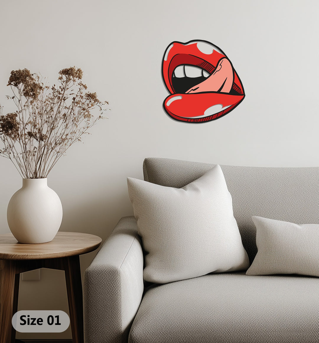 Red Lips Metal Wall Art – Pop Art Lip Design Modern Wall Decor