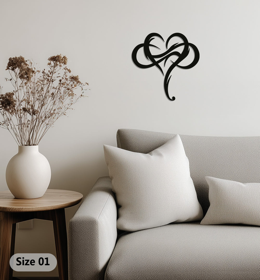 Tribal Heart – Abstract Love Symbol Metal Wall Art