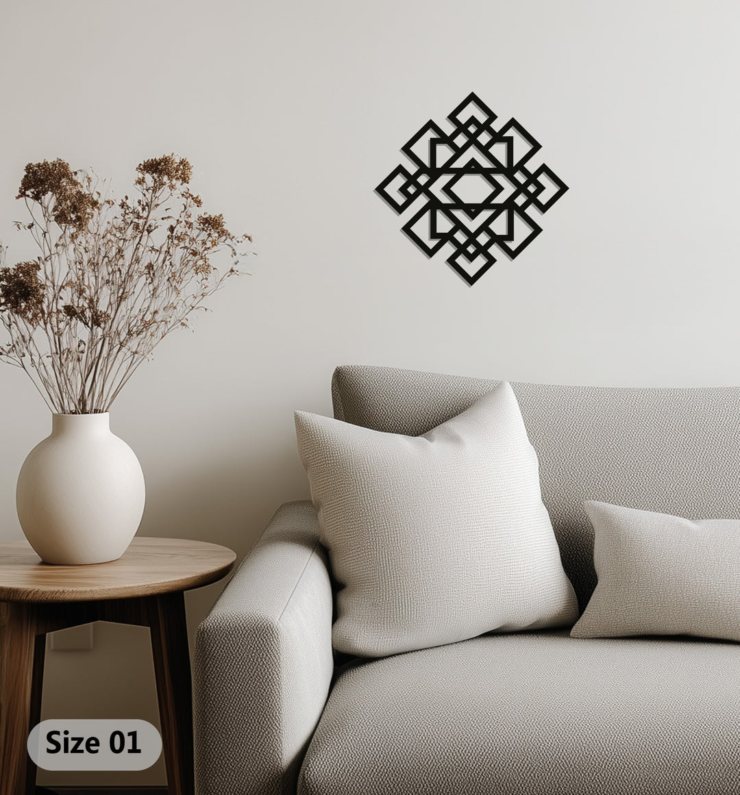 Geometric Diamond Pattern – Modern Metal Wall Art