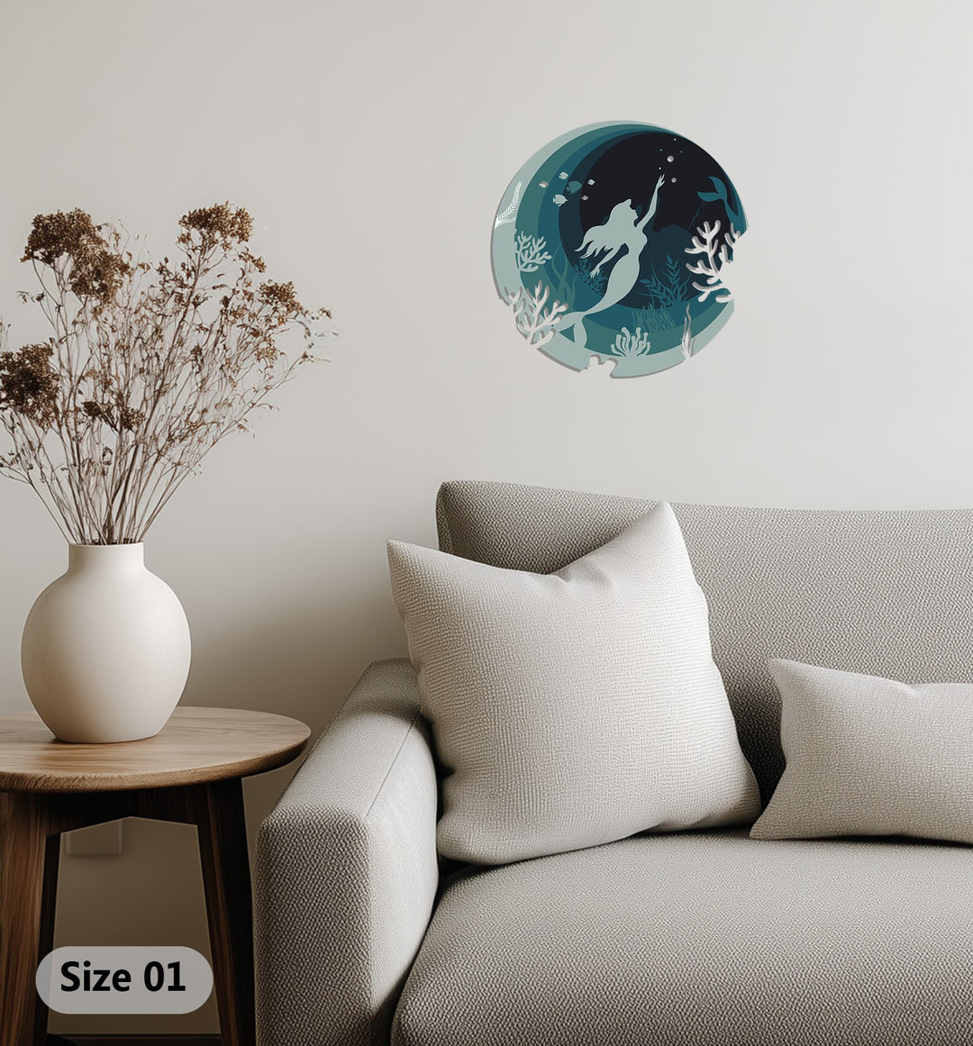 Underwater Dream Mermaid Metal Wall Art – Ocean Fantasy Decor