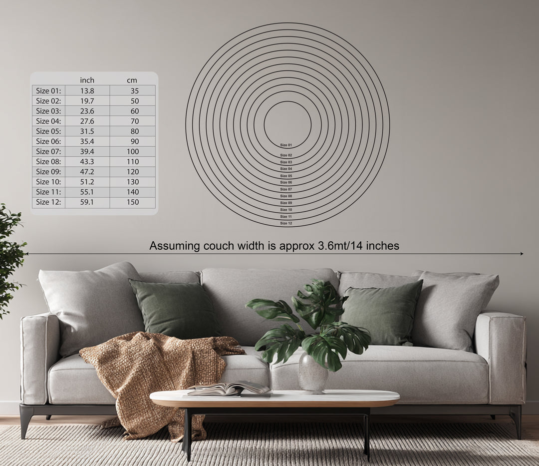 Modern Round Mirror with Triple Circle Frame – Minimalist Metal Wall Mirror