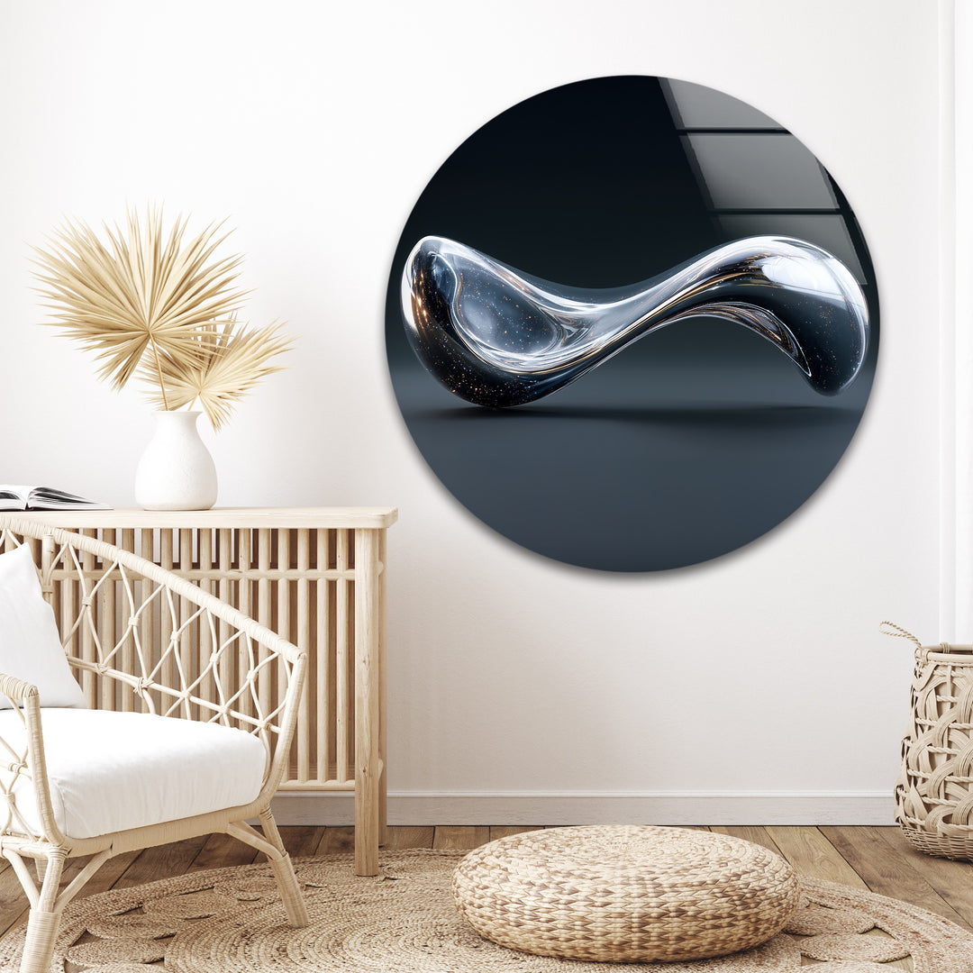 Stellar Glass Continuum – Futuristic Cosmic Sculpture Wall Art