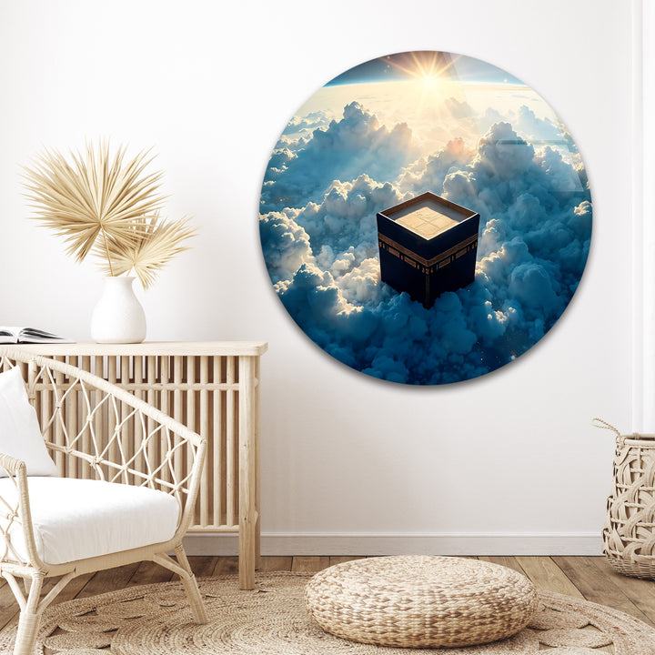 Celestial Islamic wall art with sunrise over Mecca