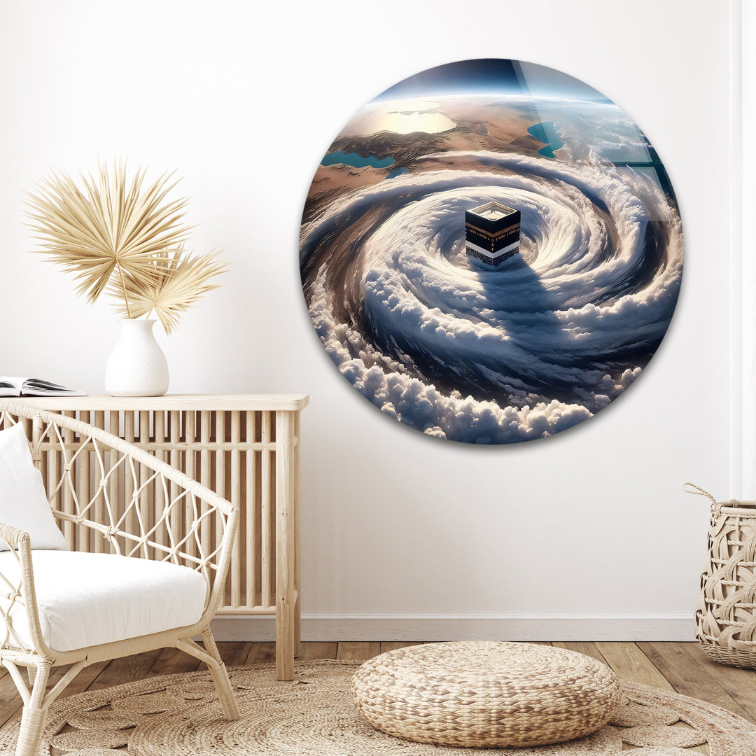 Islamic décor showing divine Kaaba in celestial light