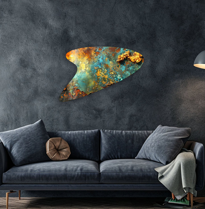 Abstarct Green Print Irregular Glass Wall Art, glass photo prints, glass picture prints
