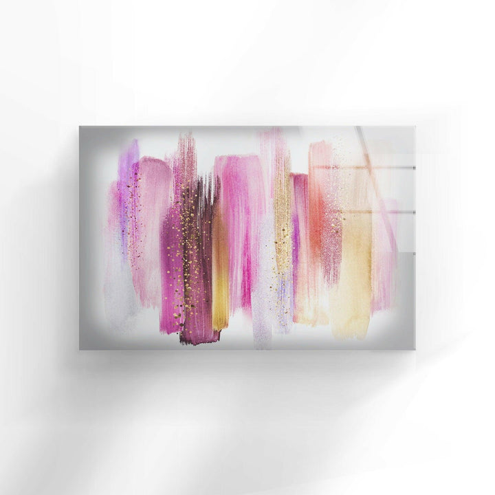 Abstract Alcohol Ink Pink Gold Glass Wall Art glass photo prints, glass picture prints
