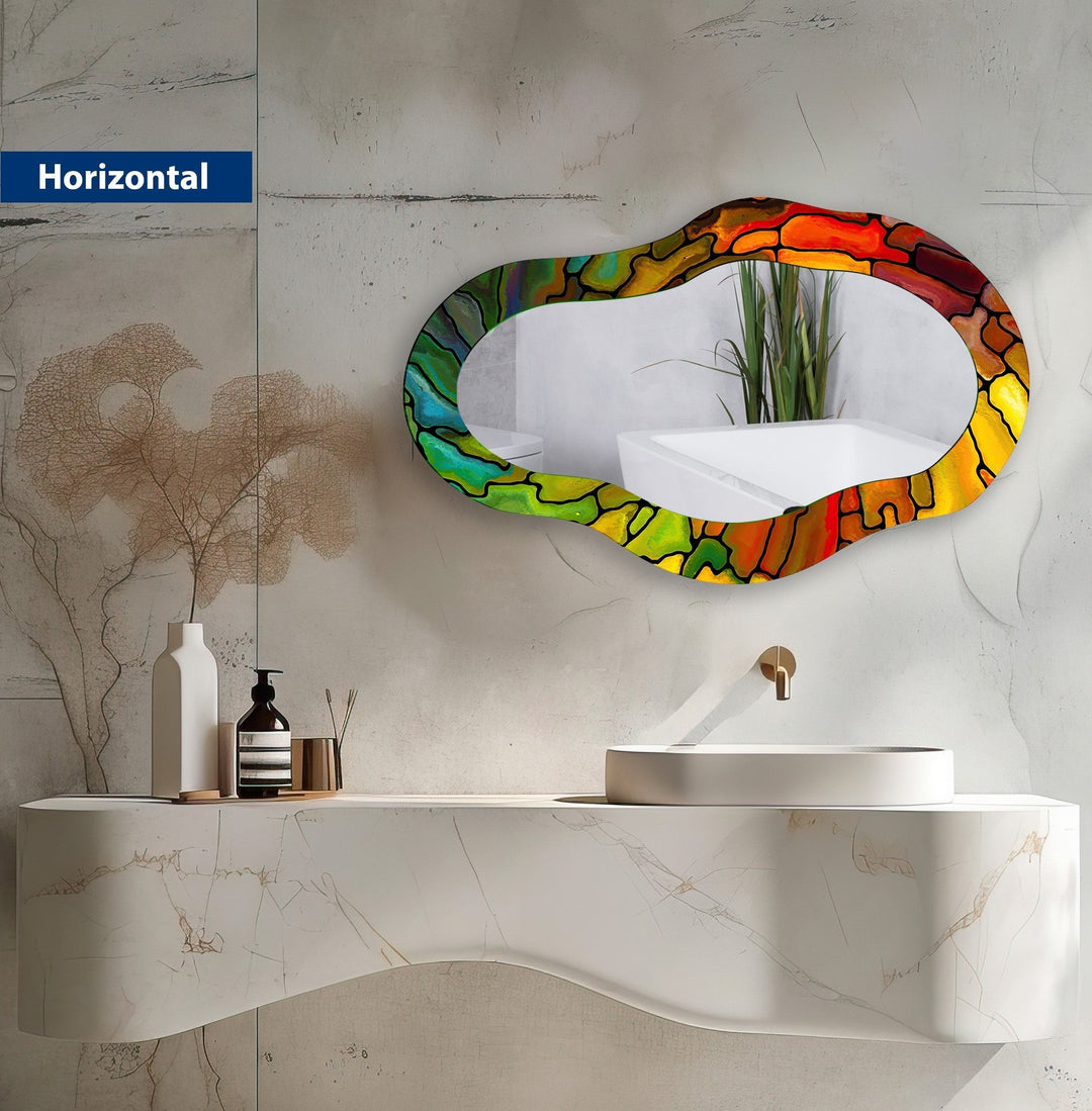 Wall mirrors designed with bold geometric shapes to make a striking statement

