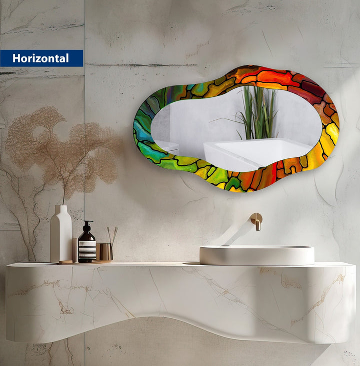 Wall mirrors designed with bold geometric shapes to make a striking statement

