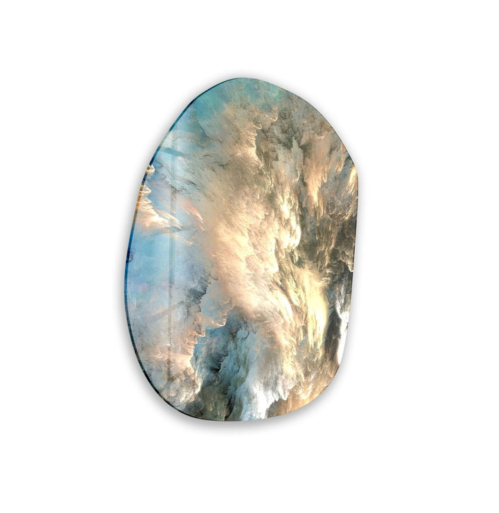 Abstract Blue Aesthetic Glass Wall Art, photo print on glass, prints on glass wall art
