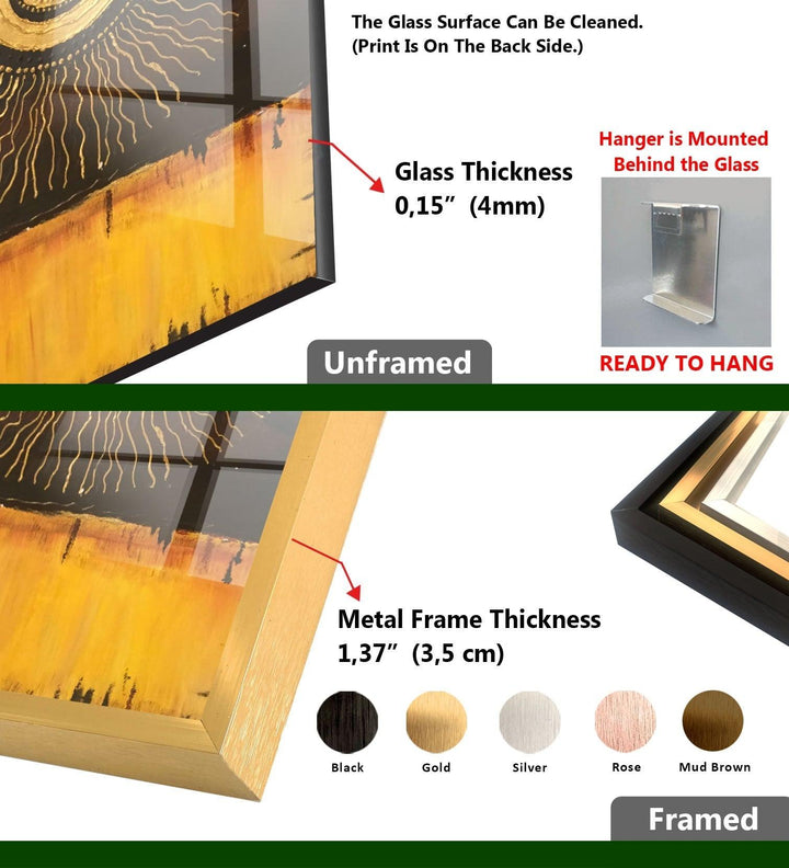 Glaswandkunst mit abstraktem Kreisdesign
