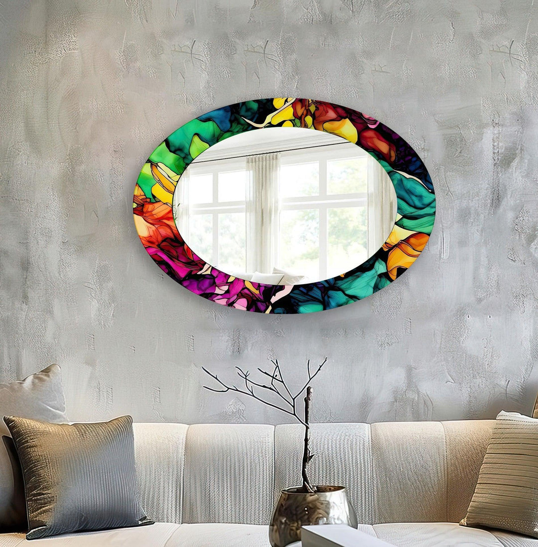 Mirror wall decor combining reflective surfaces and artistic shapes for a stunning focal point

