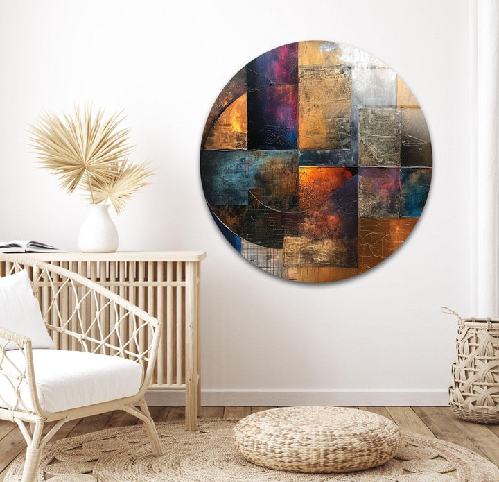 Abstract Colored Geometric Glass Wall Art photo print on glass, prints on glass wall art