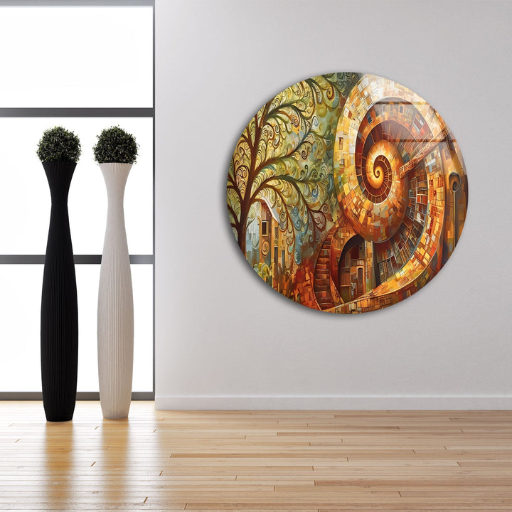 Abstract Colored Spiral Glass Wall Art glass photo prints, glass picture prints

