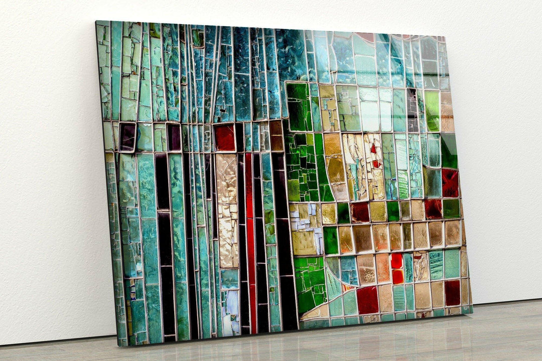 Abstract Colored Stained Glass Wall Art print on glass, glass printed photos