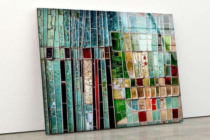 Abstract Colored Stained Glass Wall Art print on glass, glass printed photos