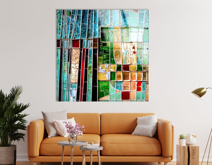 Abstract Colored Stained Glass Wall Art large glass photo prints, glass wall photos