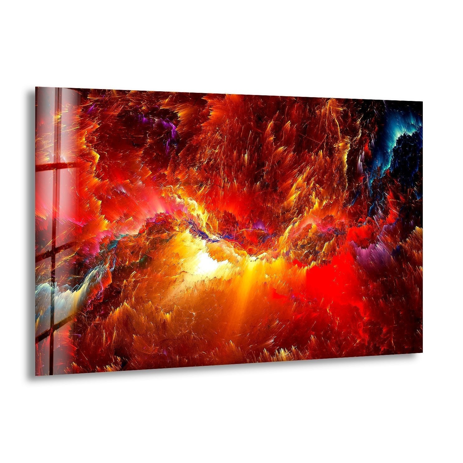Abstrakte bunte Weltraumnebel-Glaswandkunst