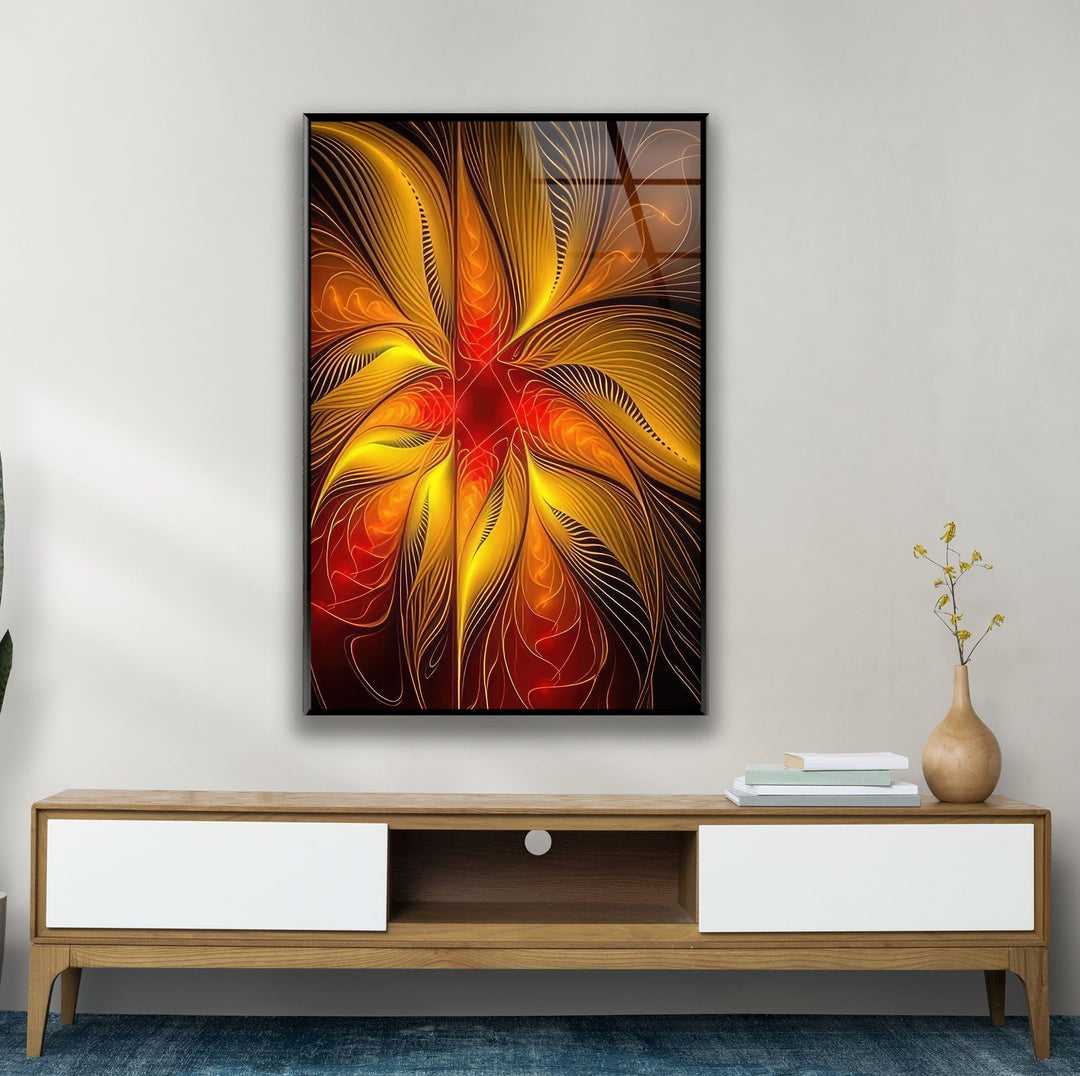 Abstrakte fraktale Kunst Glaswandkunst