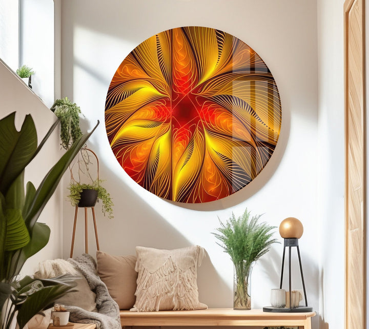 Abstrakte fraktale Kunst Glaswandkunst