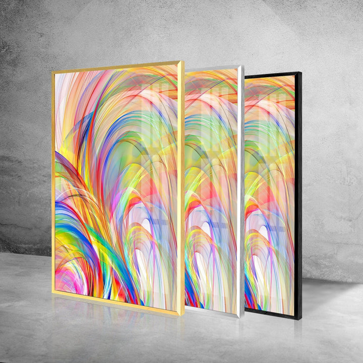Abstrakte fraktale sanfte Farben Glaswandkunst