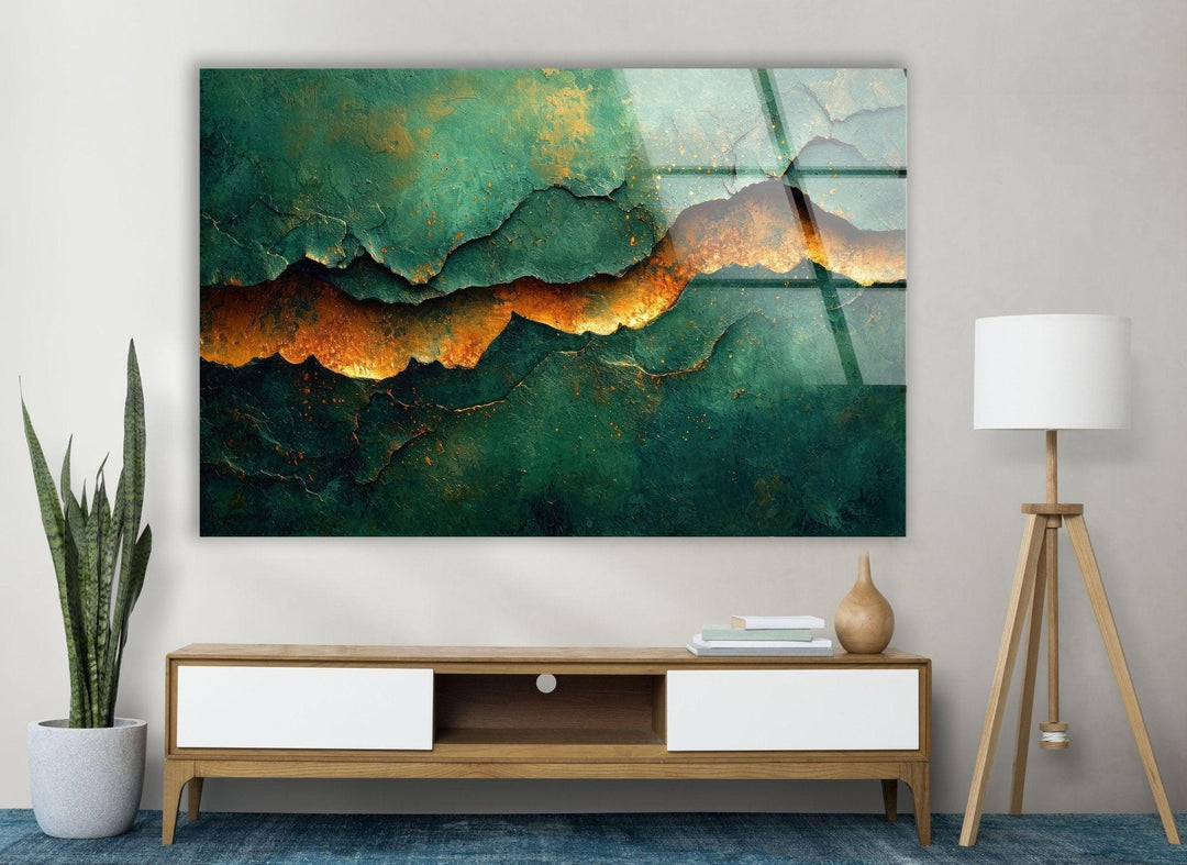 Abstract Golden Cracked – Bold Wall Art