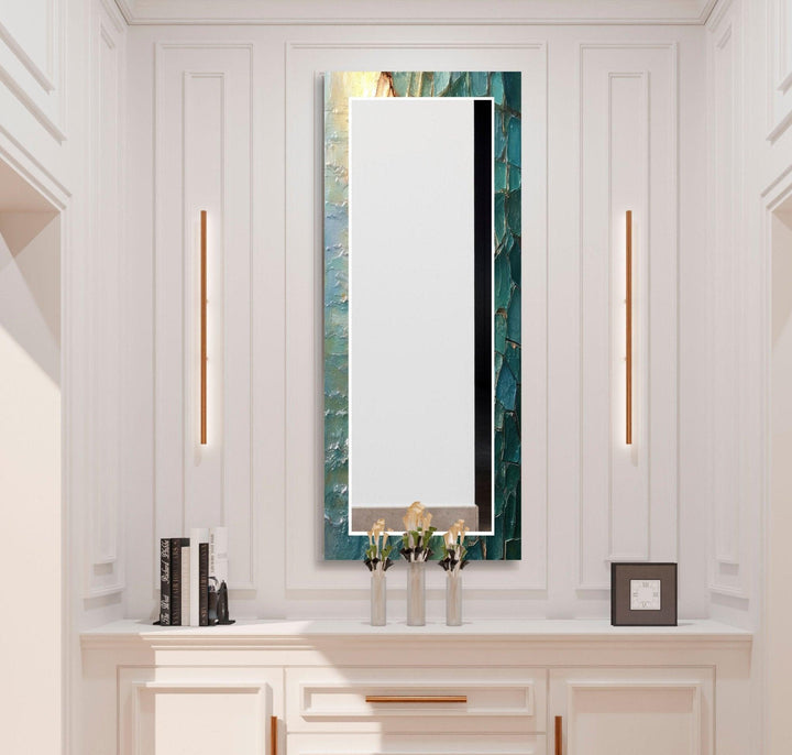 Abstract Green Wall Mirror mirror with frame
