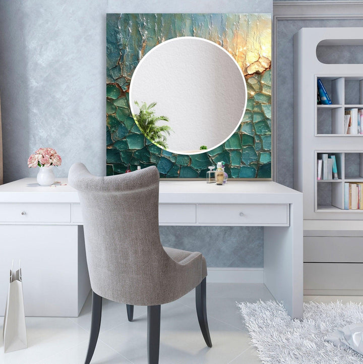 Abstract Green Wall Mirror living room mirror
