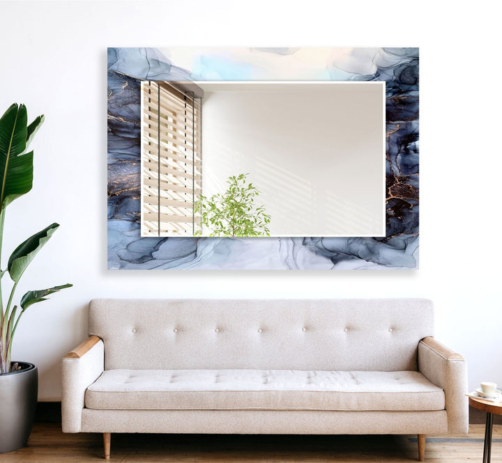 Abstract Grey Smoke Wall Mirrors Black Wall Mirror
