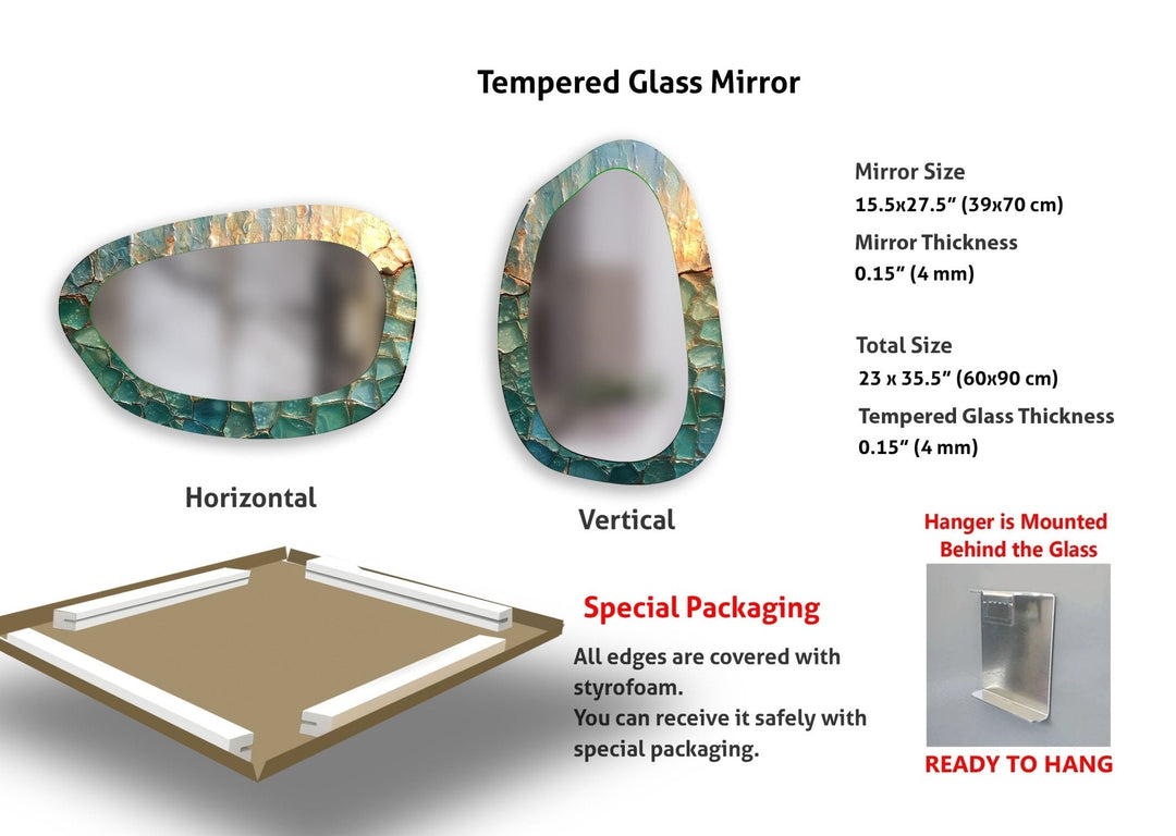 Abstrakter großer dekorativer Wandspiegel aus Glas