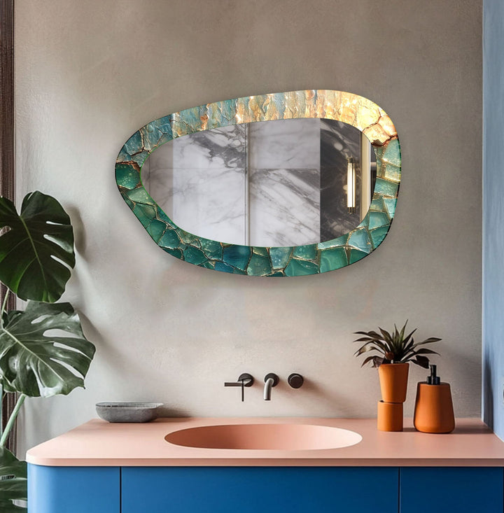 Decorative wall mirror with unique shapes and reflective surfaces for a chic statement
