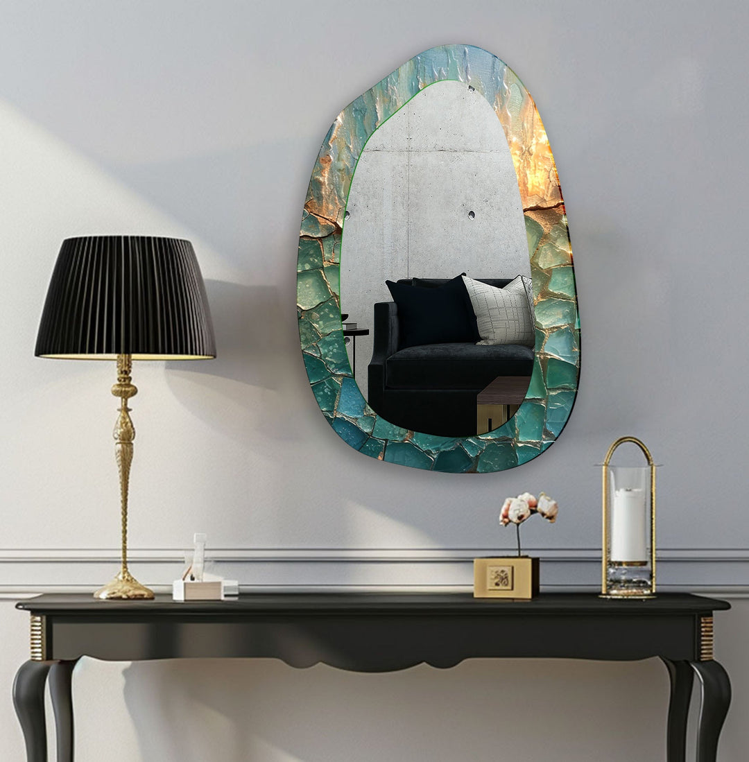 Wall mirrors designed with decorative accents to serve as both art and practicality
