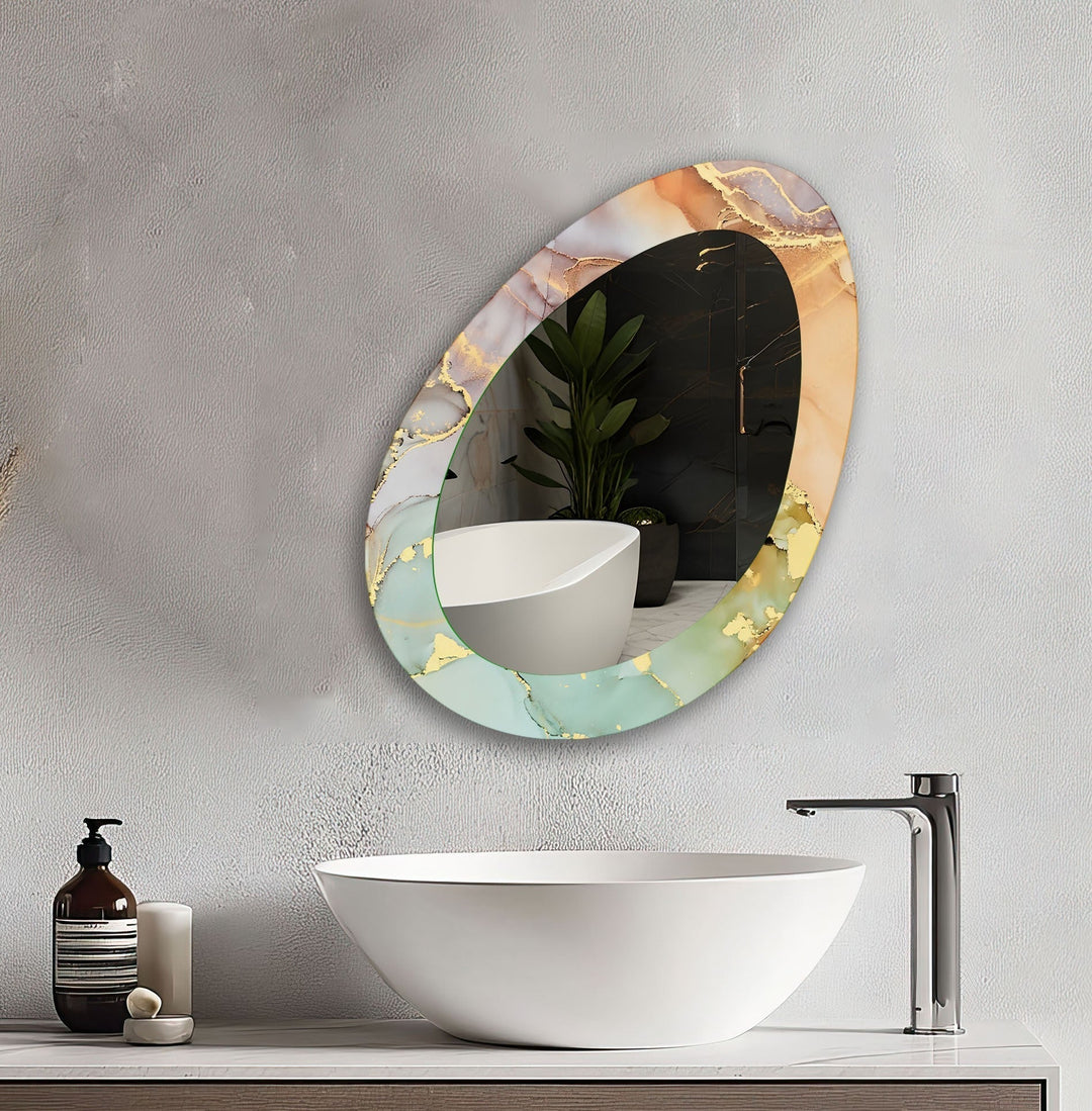 Mirrored wall art inspired by geometric elegance, perfect for adding depth and dimension
