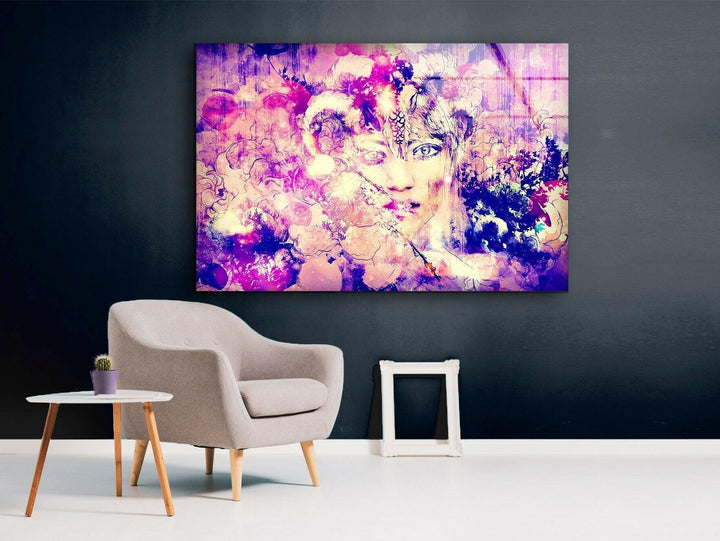 Abstrakte Malerei Frau Glas Wandkunst
