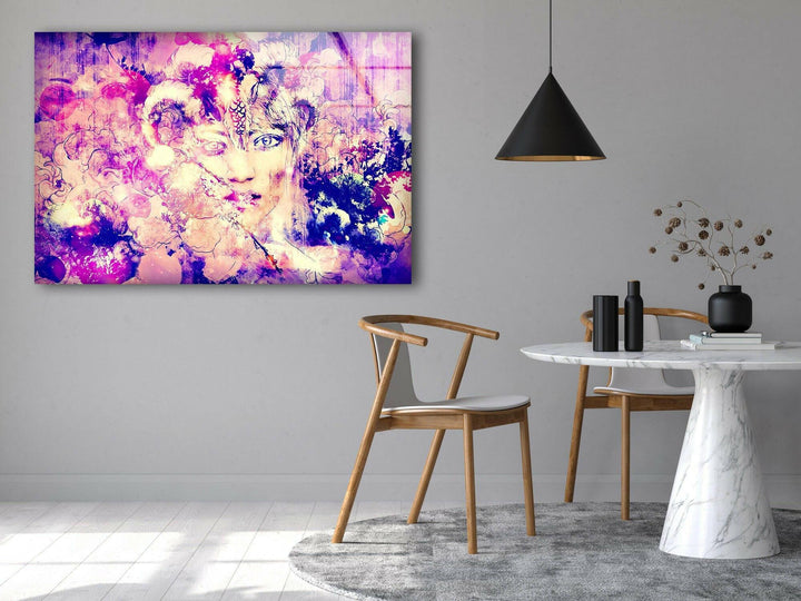 Abstrakte Malerei Frau Glas Wandkunst