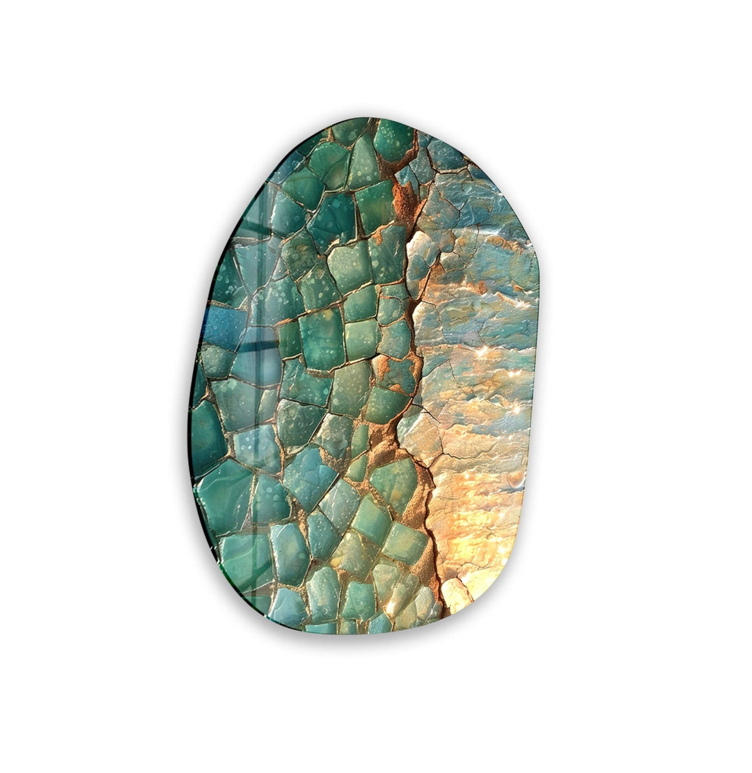 Abstract Pastel Green Color Glass Wall Art, Glass Printing Wall Art, Print photos on glass
