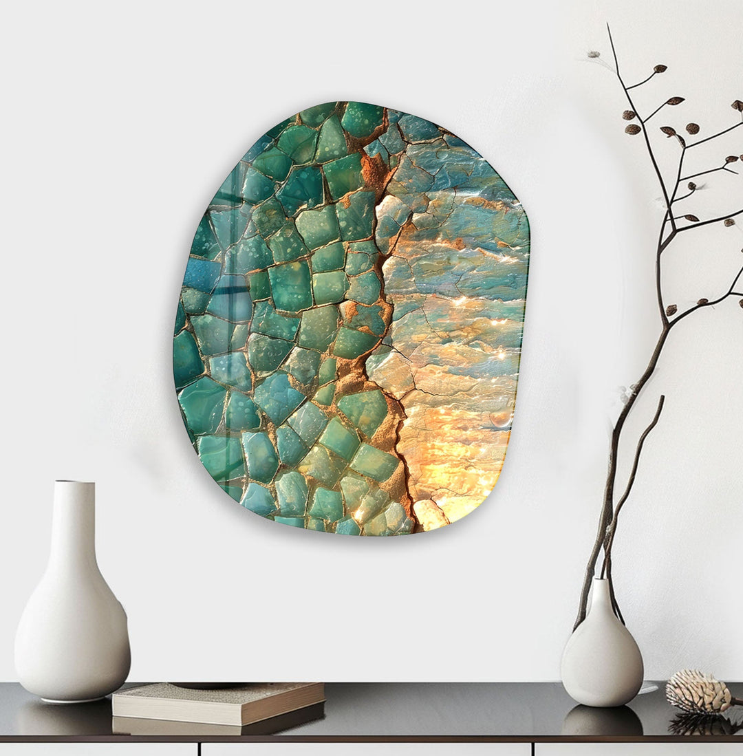 Abstract Pastel Green Color Glass Wall Art, glass image printing, glass prints from photos
